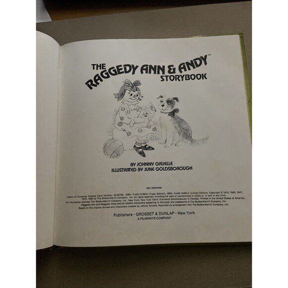 The Raggedy Ann and Andy Storybook Hard Cover 1980 Vintage - Picture 4 of 9